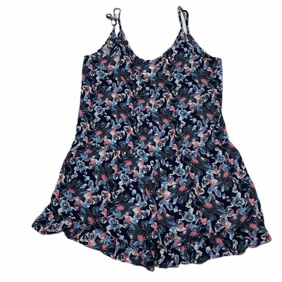 Mary & Mabel Floral Ruffled Sleeveless Romper 4 - Picture 9 of 11